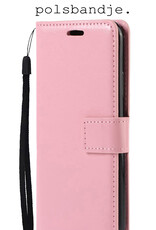BASEY. Hoes Geschikt voor Samsung S21 FE Hoesje Bookcase Hoes Flip Case Book Cover Met Screenprotector - Hoesje Geschikt voor Samsung Galaxy S21 FE Hoes Book Case Hoesje - Lichtroze