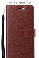 BASEY. Hoes Geschikt voor Samsung S21 FE Hoesje Bookcase Hoes Flip Case Book Cover Met 2x Screenprotector - Hoesje Geschikt voor Samsung Galaxy S21 FE Hoes Book Case Hoesje - Bruin