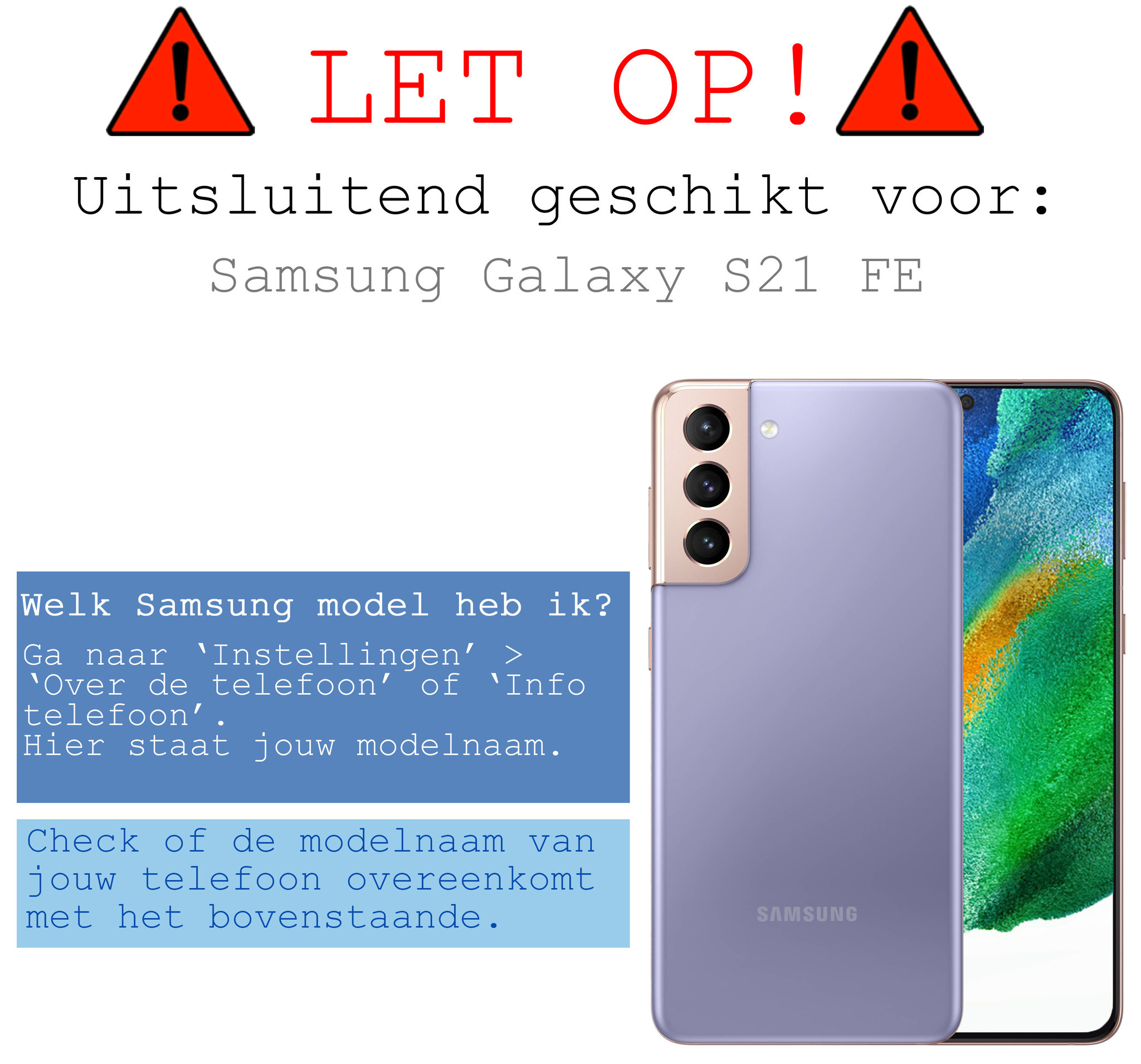 BASEY. Hoes Geschikt voor Samsung S21 FE Hoesje Bookcase Hoes Flip Case Book Cover Met 2x Screenprotector - Hoesje Geschikt voor Samsung Galaxy S21 FE Hoes Book Case Hoesje - Lichtroze