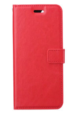 BASEY. Hoes Geschikt voor Samsung S21 FE Hoesje Bookcase Hoes Flip Case Book Cover Met 2x Screenprotector - Hoesje Geschikt voor Samsung Galaxy S21 FE Hoes Book Case Hoesje - Rood
