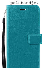 BASEY. Hoes Geschikt voor Samsung S21 FE Hoesje Bookcase Hoes Flip Case Book Cover Met 2x Screenprotector - Hoesje Geschikt voor Samsung Galaxy S21 FE Hoes Book Case Hoesje - Turquoise