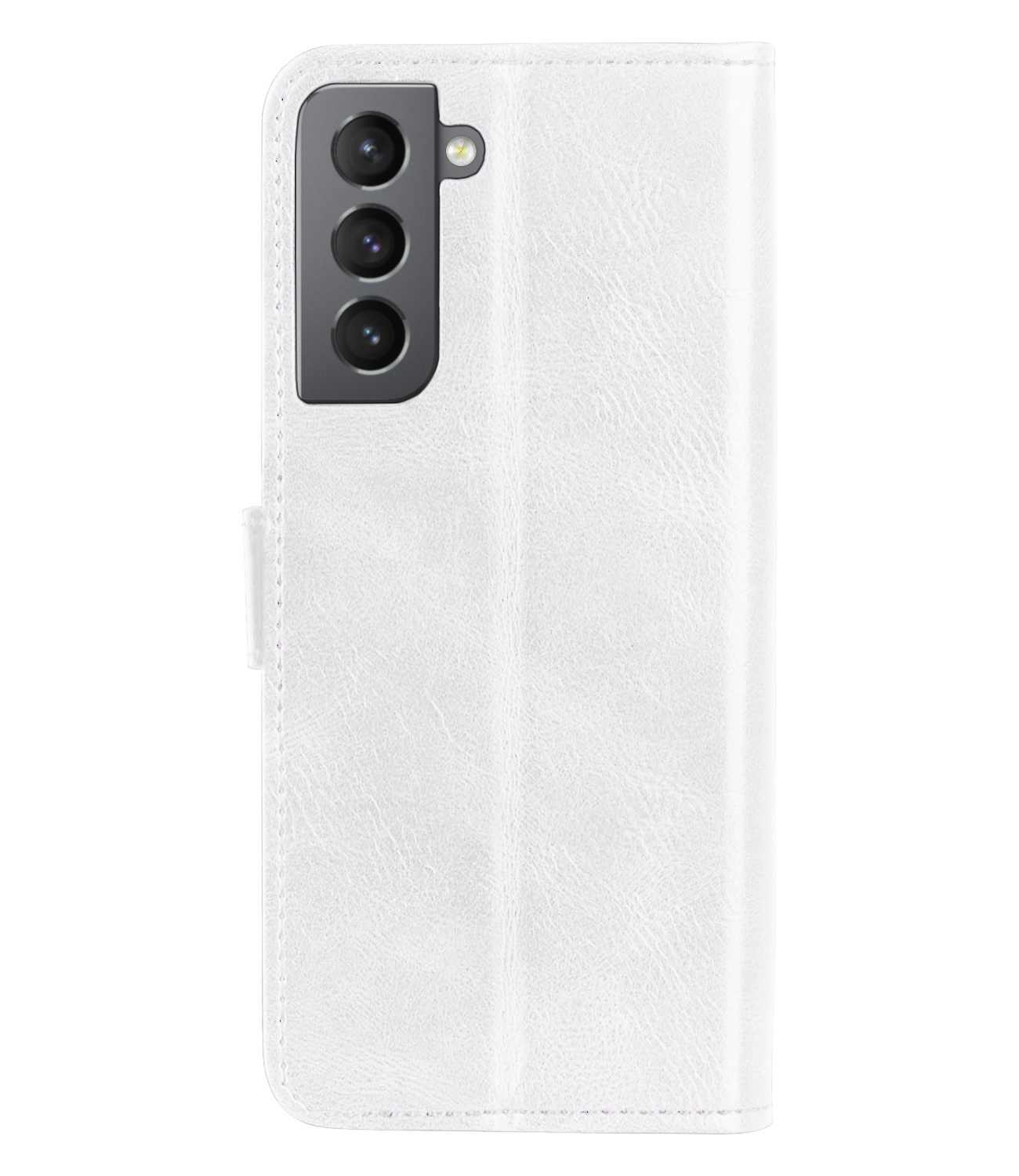 BASEY. Hoes Geschikt voor Samsung S21 FE Hoesje Bookcase Hoes Flip Case Book Cover Met 2x Screenprotector - Hoesje Geschikt voor Samsung Galaxy S21 FE Hoes Book Case Hoesje - Wit