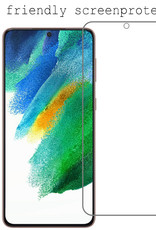 BASEY. Samsung Galaxy S21 FE Hoesje Bookcase Met 2x Screenprotector - Samsung Galaxy S21 FE Case Hoes Cover - Samsung Galaxy S21 FE 2x Screenprotector - Wit