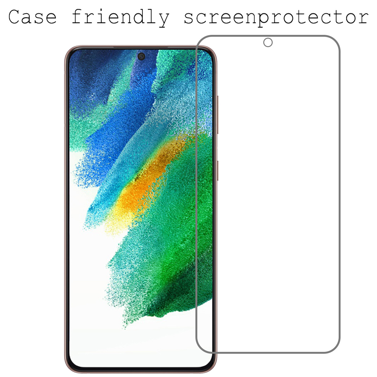 BASEY. Hoes Geschikt voor Samsung S21 FE Hoesje Bookcase Hoes Flip Case Book Cover Met Screenprotector - Hoesje Geschikt voor Samsung Galaxy S21 FE Hoes Book Case Hoesje - Rood