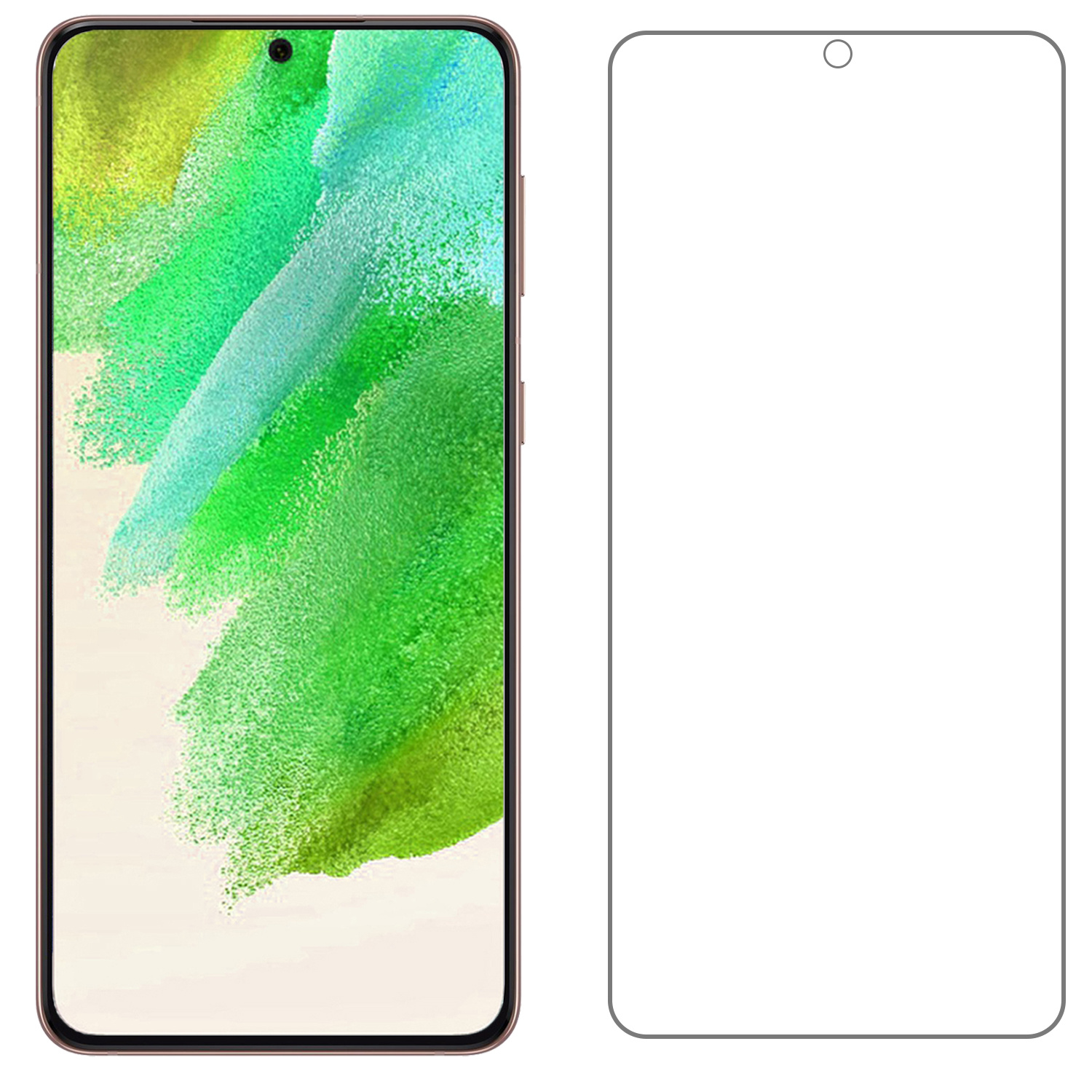 Nomfy Hoesje Geschikt voor Samsung S21 FE Hoes Bookcase Flipcase Book Cover Met 2x Screenprotector - Hoes Geschikt voor Samsung Galaxy S21 FE Hoesje Book Case - Rosé goud