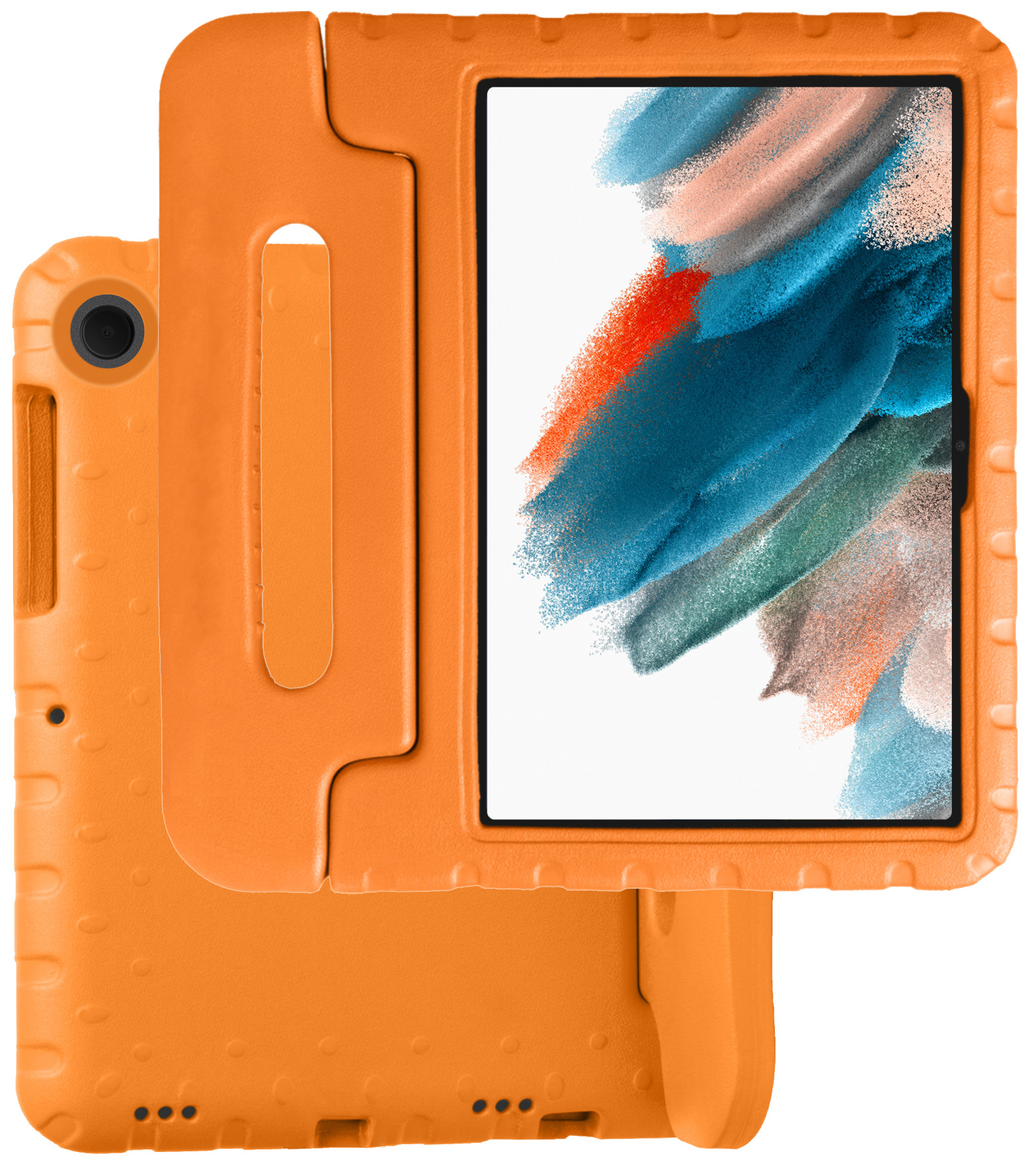 BASEY. Hoesje Geschikt voor Samsung Galaxy Tab A8 Hoesje Kinder Hoes Shockproof Kinderhoes - Kindvriendelijk Hoesje Geschikt voor Samsung Tab A8 Hoes Kids Case - Oranje