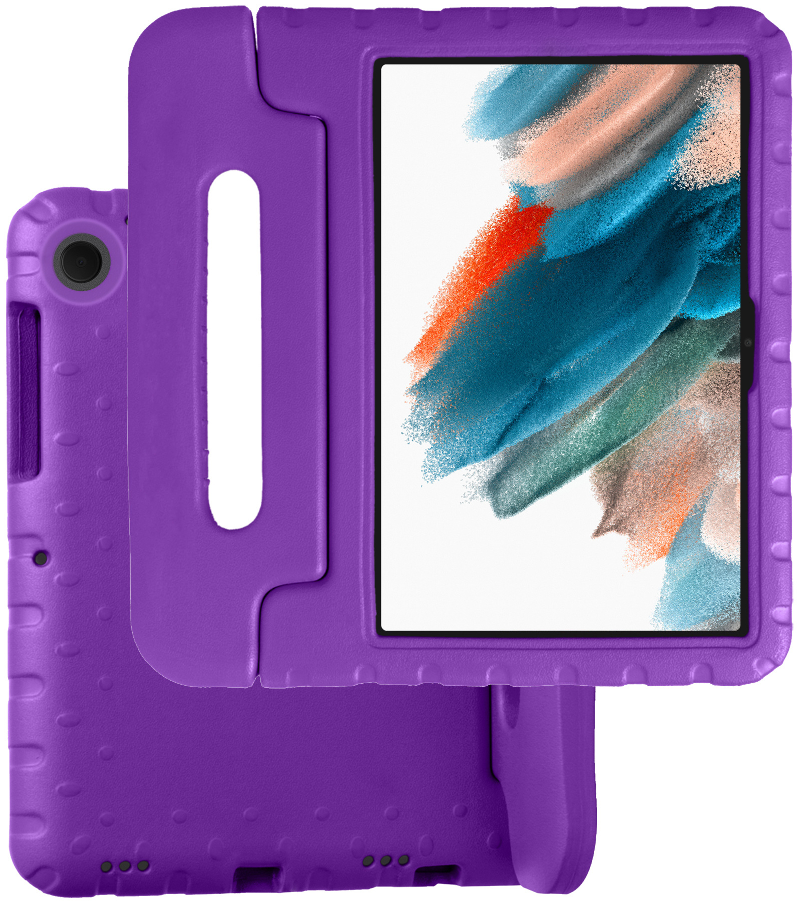 BASEY. Hoesje Geschikt voor Samsung Galaxy Tab A8 Hoesje Kinder Hoes Shockproof Kinderhoes - Kindvriendelijk Hoesje Geschikt voor Samsung Tab A8 Hoes Kids Case - Paars