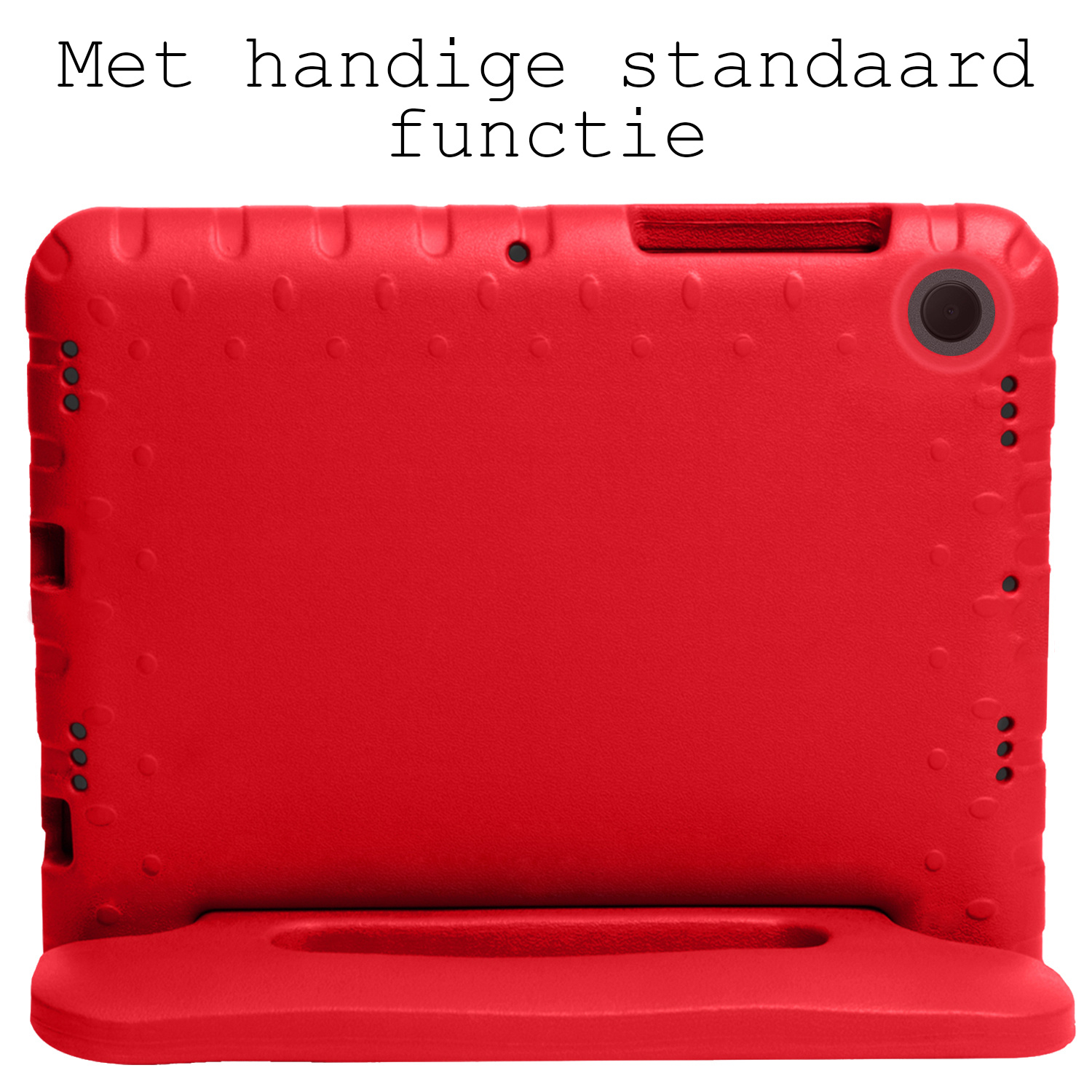 BASEY. Hoesje Geschikt voor Samsung Galaxy Tab A8 Hoesje Kinder Hoes Shockproof Kinderhoes - Kindvriendelijk Hoesje Geschikt voor Samsung Tab A8 Hoes Kids Case - Rood