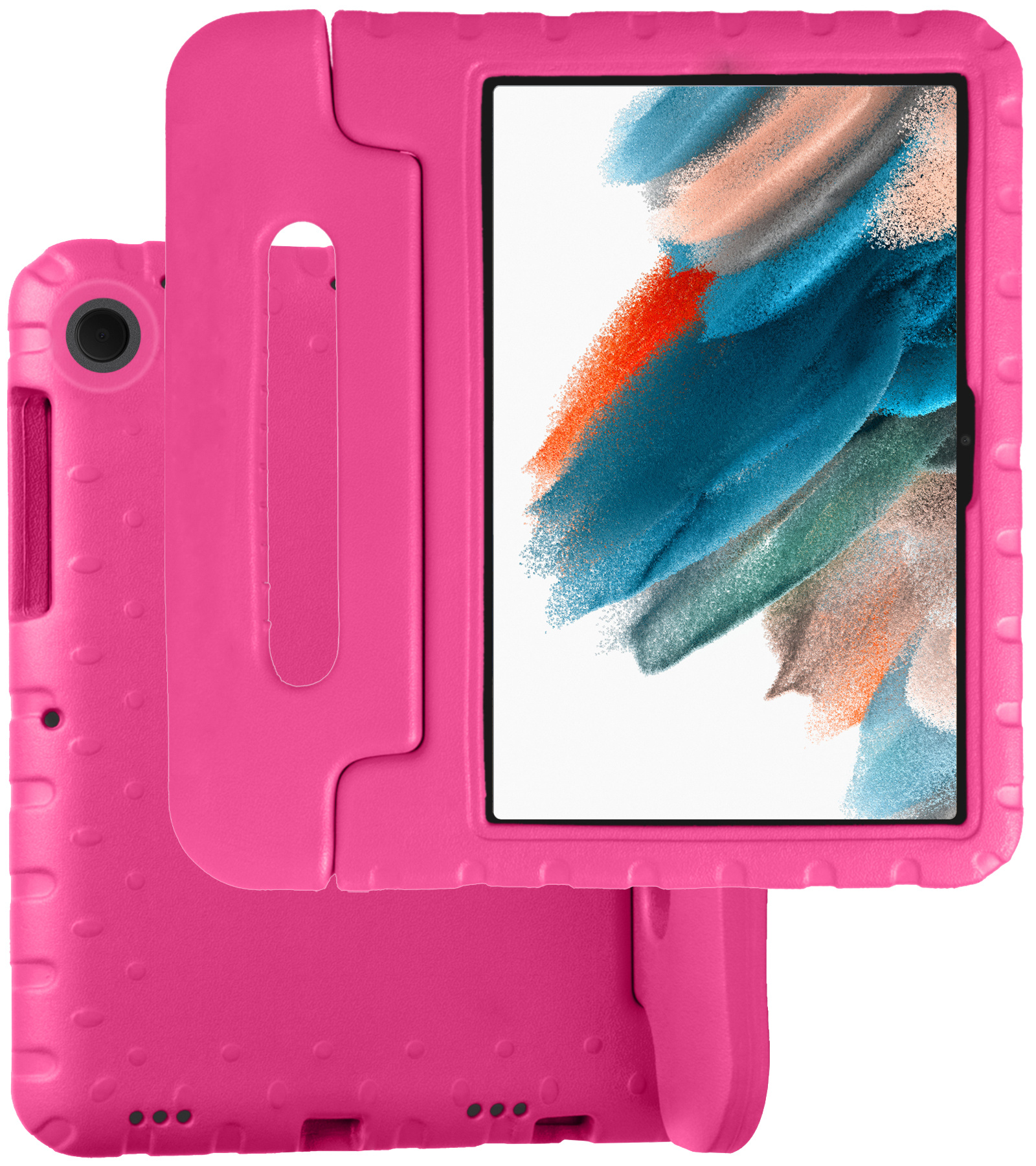 BASEY. Hoesje Geschikt voor Samsung Galaxy Tab A8 Hoesje Kinder Hoes Shockproof Kinderhoes - Kindvriendelijk Hoesje Geschikt voor Samsung Tab A8 Hoes Kids Case - Roze