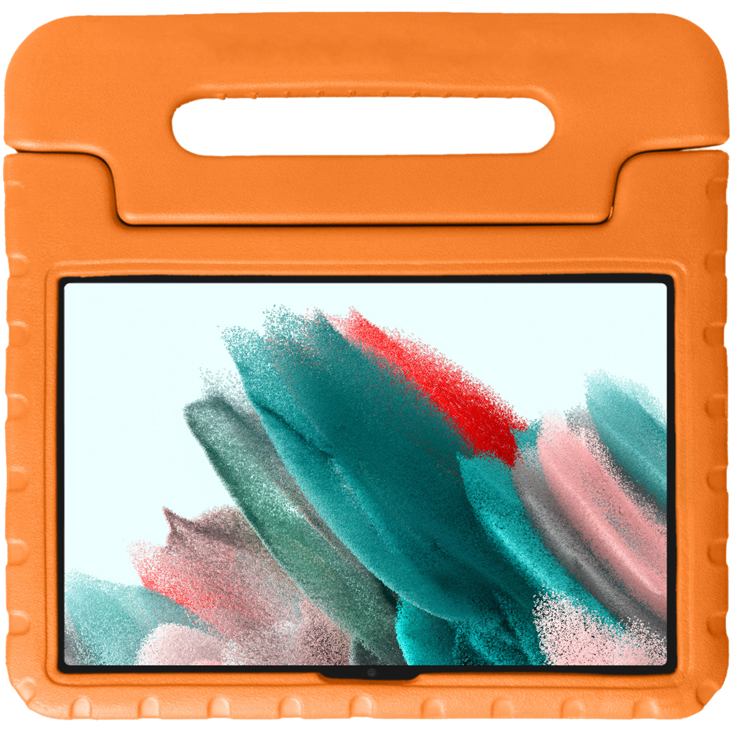 Nomfy Hoes Geschikt voor Samsung Galaxy Tab A8 Hoes Bumper Kindvriendelijk Kids Case Kinderhoes - Hoesje Geschikt voor Samsung Tab A8 Hoesje Shockproof Cover Hoes - Oranje