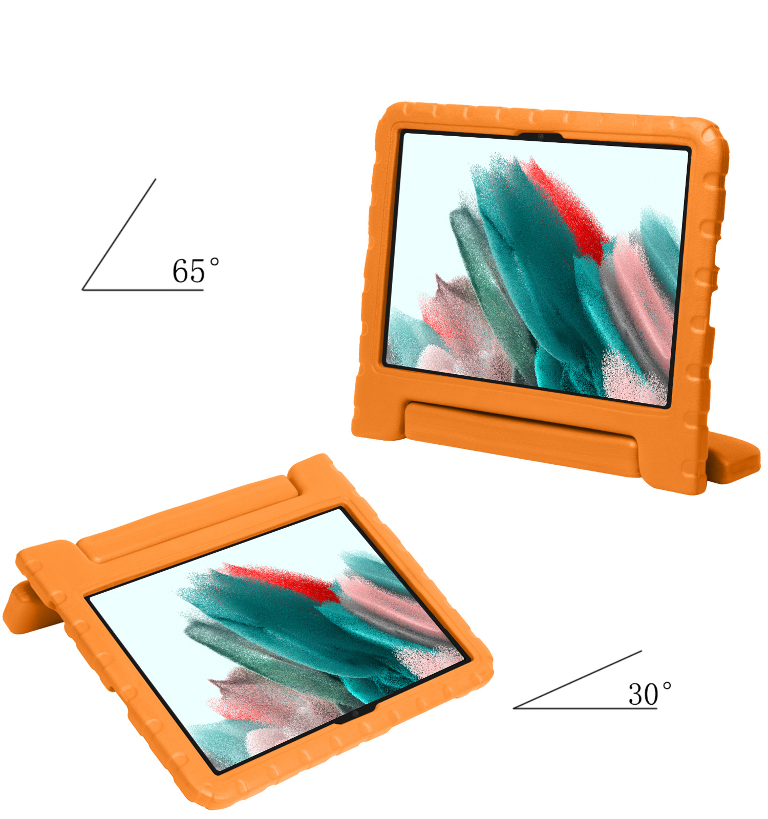 Nomfy Hoes Geschikt voor Samsung Galaxy Tab A8 Hoes Bumper Kindvriendelijk Kids Case Kinderhoes - Hoesje Geschikt voor Samsung Tab A8 Hoesje Shockproof Cover Hoes - Oranje
