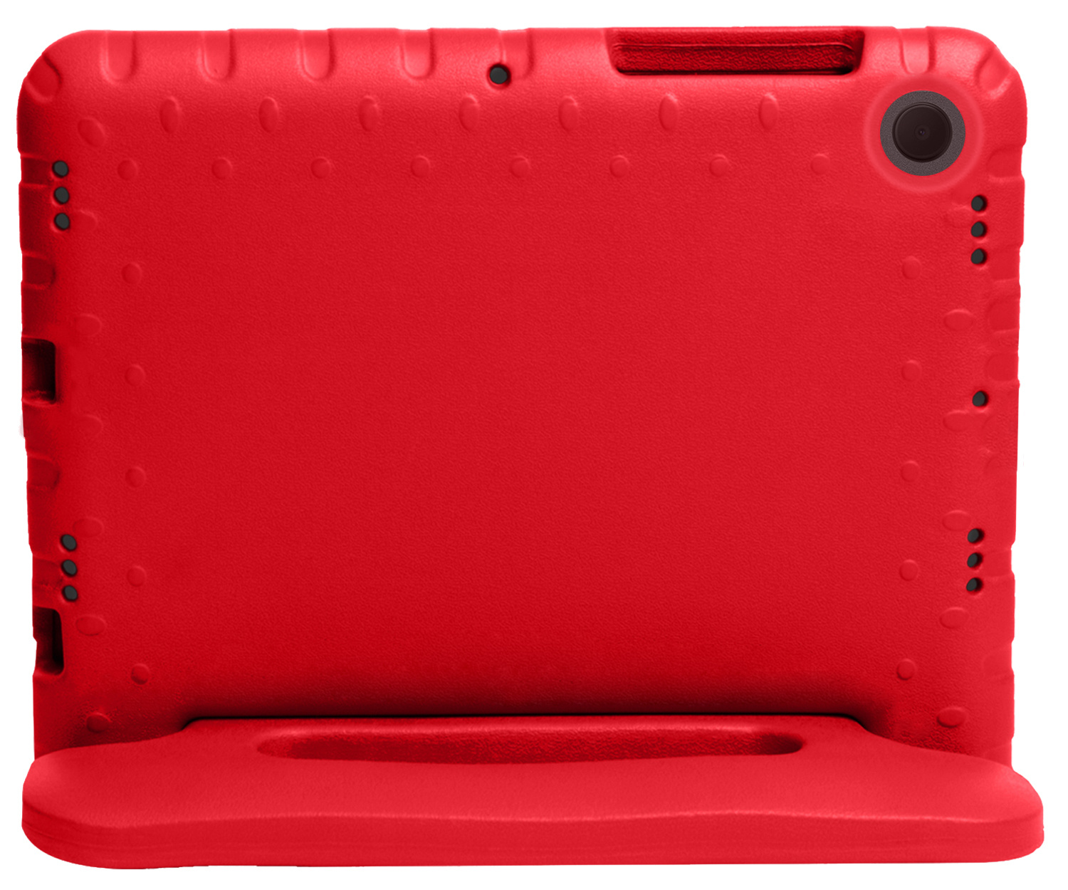 Nomfy Hoes Geschikt voor Samsung Galaxy Tab A8 Hoes Bumper Kindvriendelijk Kids Case Kinderhoes - Hoesje Geschikt voor Samsung Tab A8 Hoesje Shockproof Cover Hoes - Rood