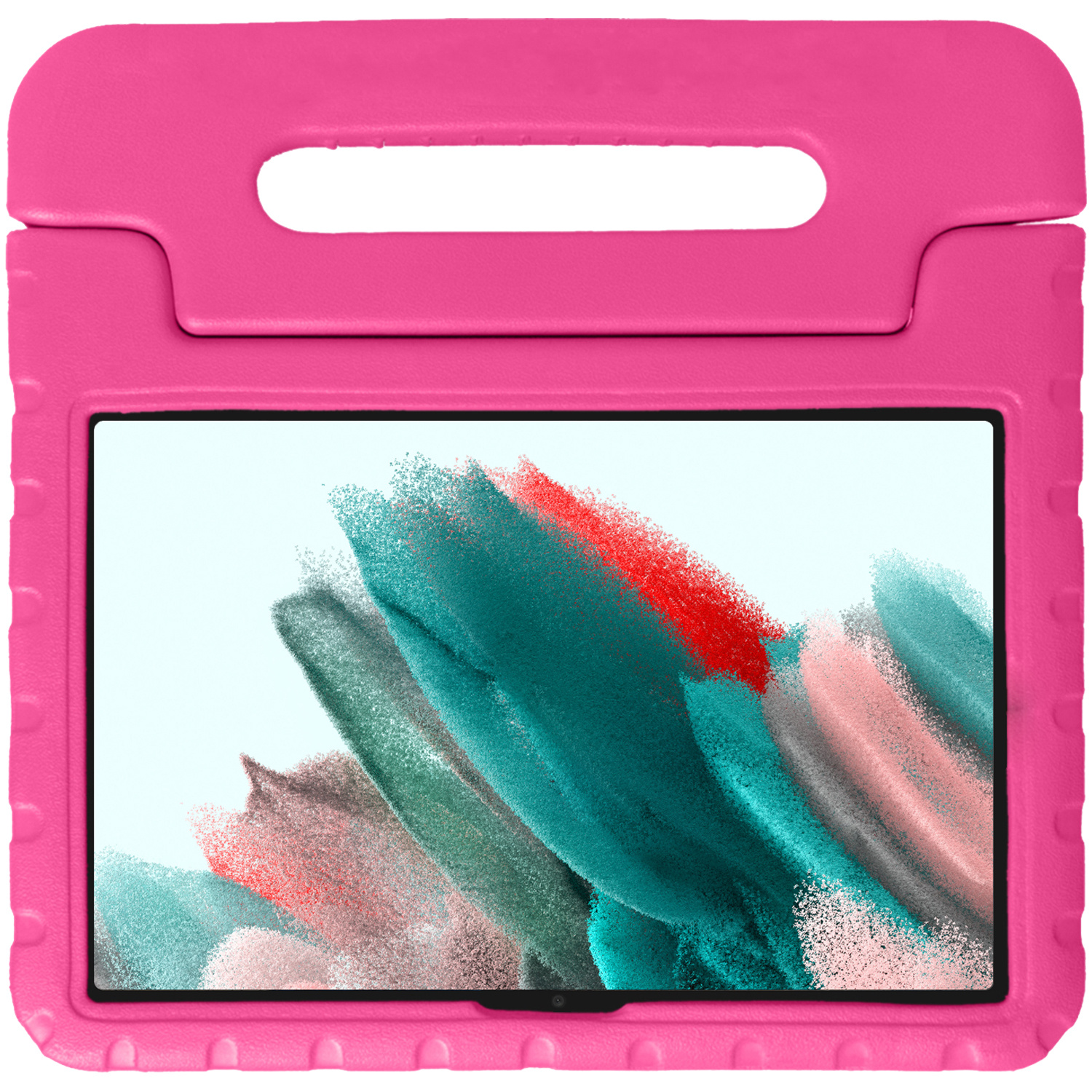 Nomfy Hoes Geschikt voor Samsung Galaxy Tab A8 Hoes Bumper Kindvriendelijk Kids Case Kinderhoes - Hoesje Geschikt voor Samsung Tab A8 Hoesje Shockproof Cover Hoes - Roze