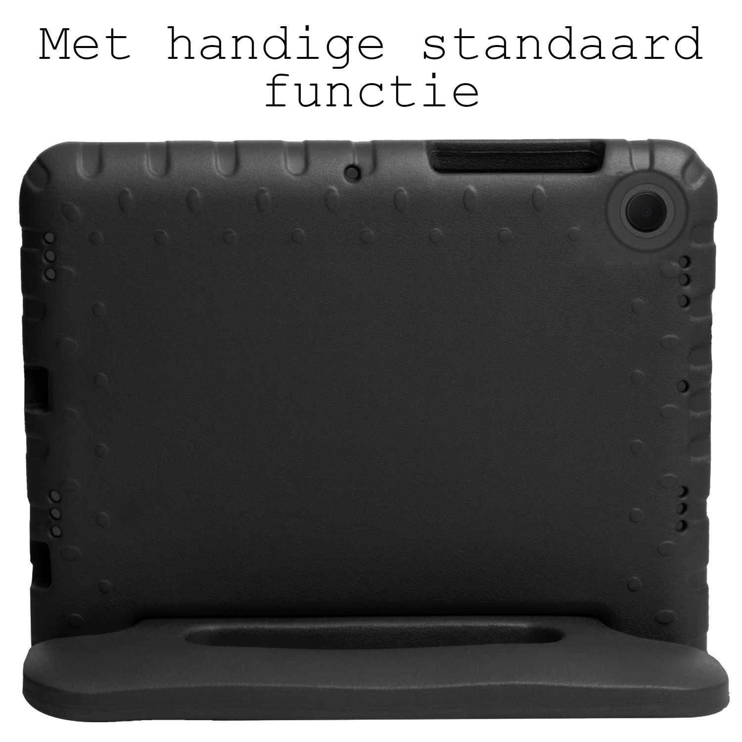 BASEY. Hoesje Geschikt voor Samsung Galaxy Tab A8 Hoesje Kinder Hoes Shockproof Kinderhoes Met Screenprotector - Kindvriendelijk Hoesje Geschikt voor Samsung Tab A8 Hoes Kids Case - Zwart