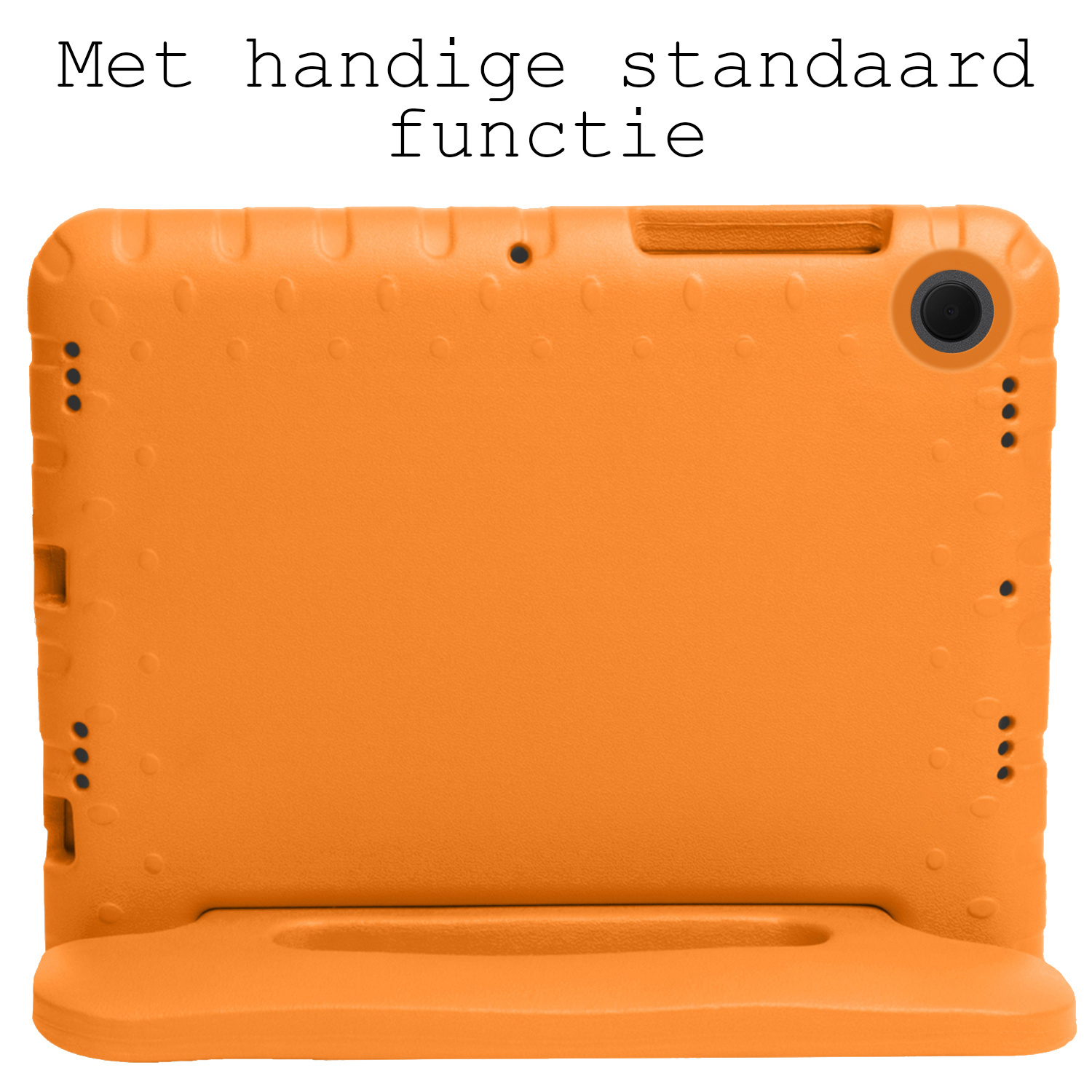 BASEY. Hoesje Geschikt voor Samsung Galaxy Tab A8 Hoesje Kinder Hoes Shockproof Kinderhoes Met 2x Screenprotector - Kindvriendelijk Hoesje Geschikt voor Samsung Tab A8 Hoes Kids Case - Oranje