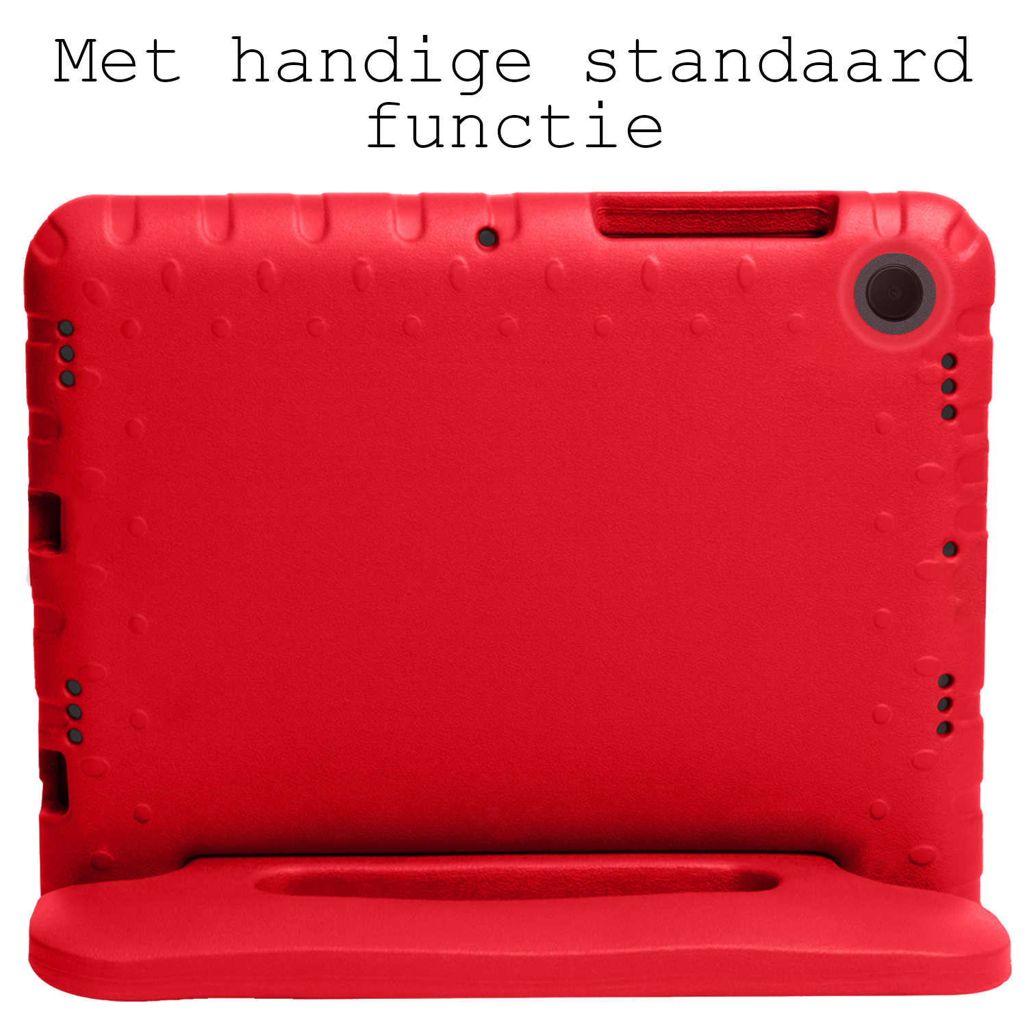 BASEY. Hoesje Geschikt voor Samsung Galaxy Tab A8 Hoesje Kinder Hoes Shockproof Kinderhoes Met 2x Screenprotector - Kindvriendelijk Hoesje Geschikt voor Samsung Tab A8 Hoes Kids Case - Rood
