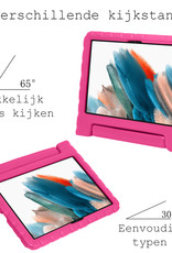 BASEY. Hoesje Geschikt voor Samsung Galaxy Tab A8 Hoesje Kinder Hoes Shockproof Kinderhoes Met 2x Screenprotector - Kindvriendelijk Hoesje Geschikt voor Samsung Tab A8 Hoes Kids Case - Roze