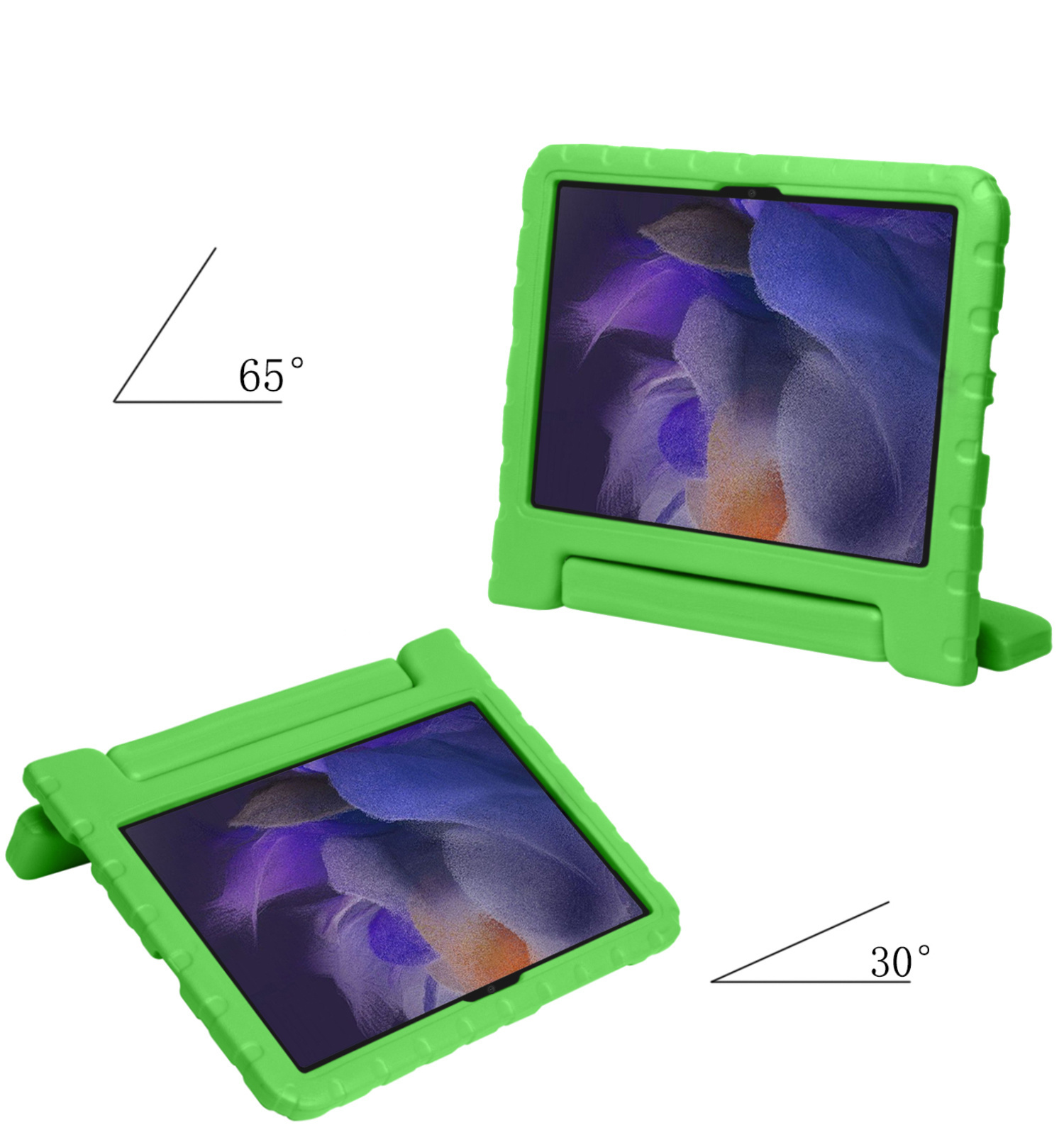 NoXx Hoesje Geschikt voor Samsung Galaxy Tab A8 Hoesje Kinderhoes Shockproof Hoes Kids Case Met 2x Screenprotector - Groen