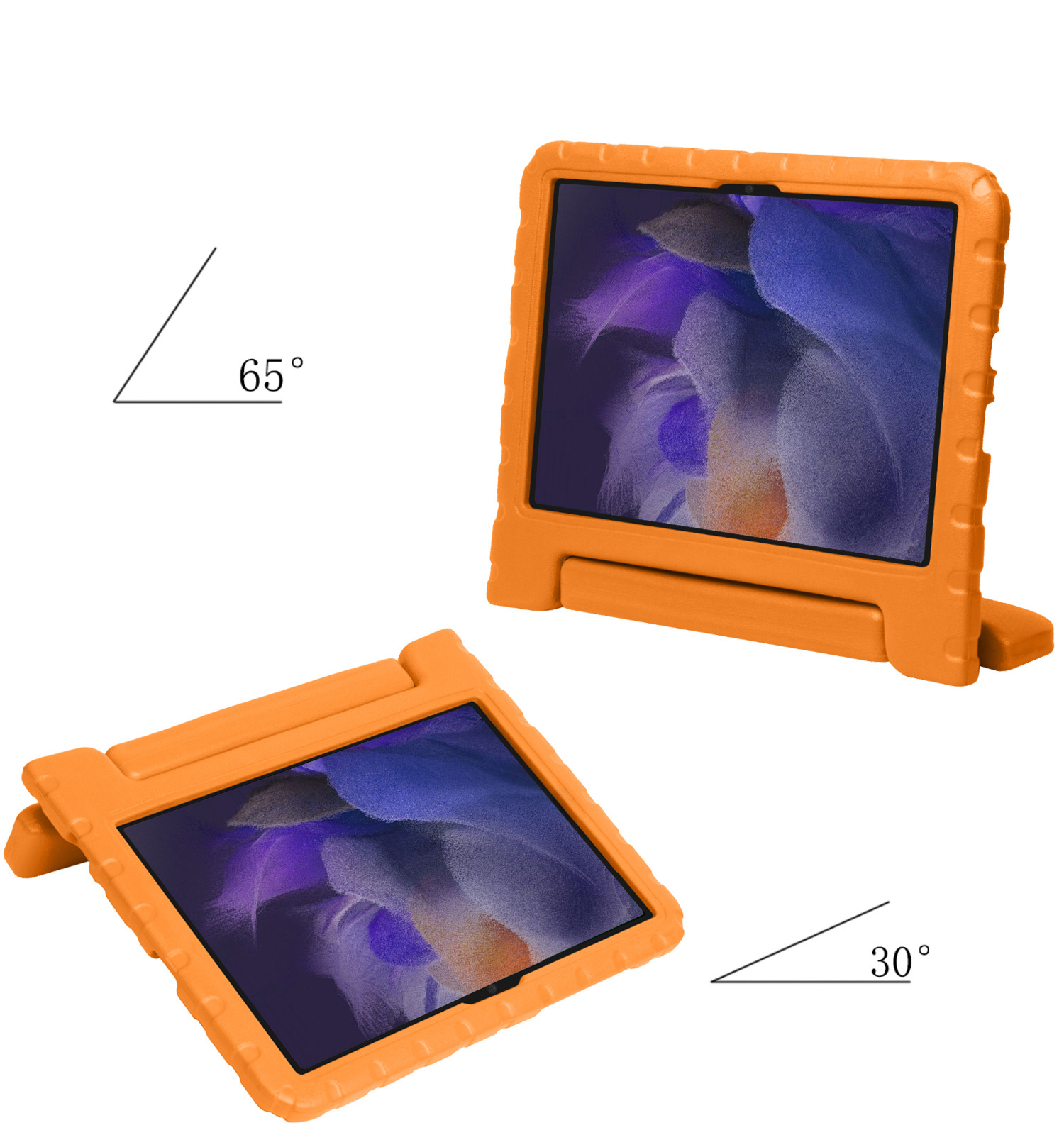 NoXx Hoesje Geschikt voor Samsung Galaxy Tab A8 Hoesje Kinderhoes Shockproof Hoes Kids Case Met 2x Screenprotector - Oranje