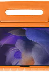 NoXx Hoesje Geschikt voor Samsung Galaxy Tab A8 Hoesje Kinderhoes Shockproof Hoes Kids Case Met 2x Screenprotector - Oranje