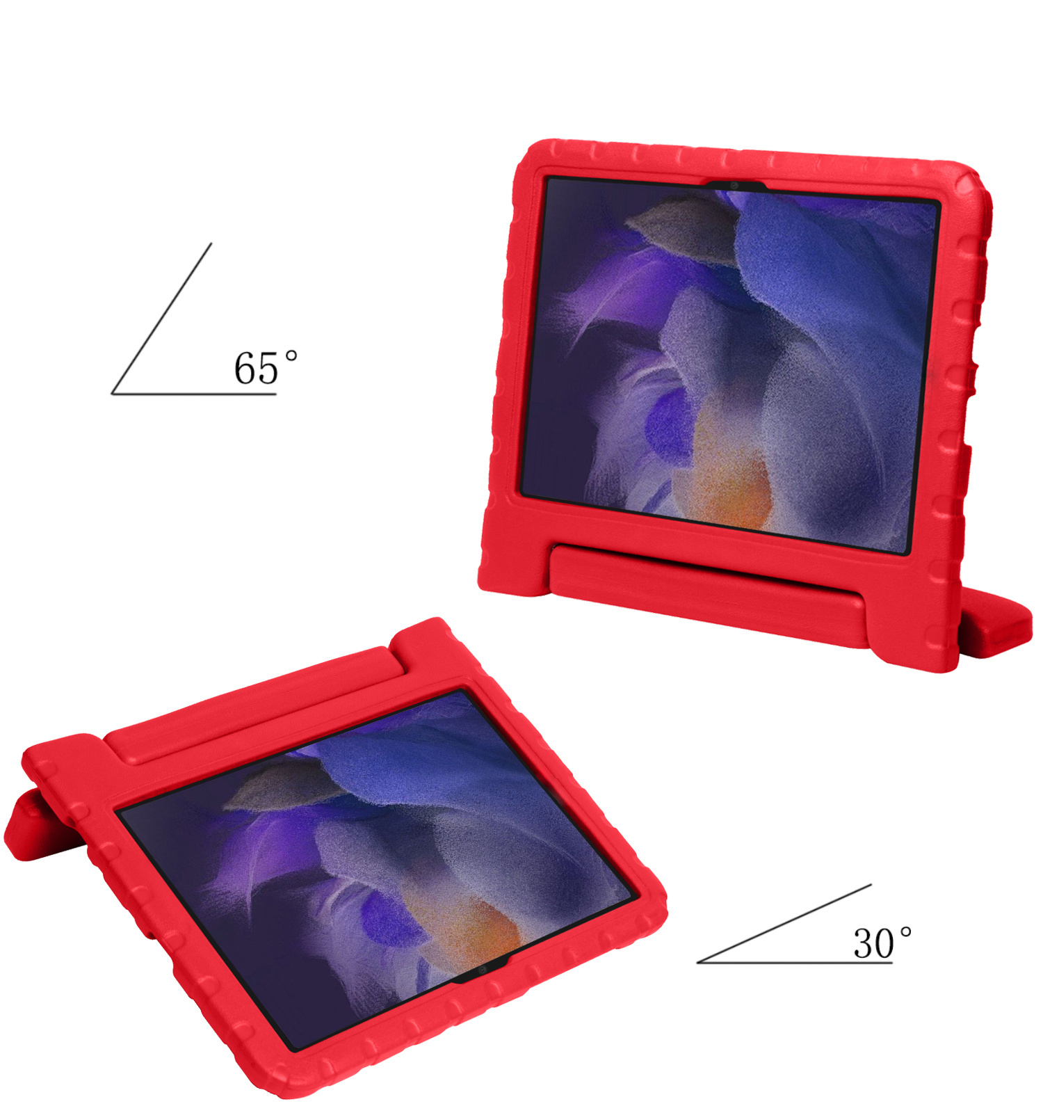 NoXx Hoesje Geschikt voor Samsung Galaxy Tab A8 Hoesje Kinderhoes Shockproof Hoes Kids Case Met 2x Screenprotector - Rood