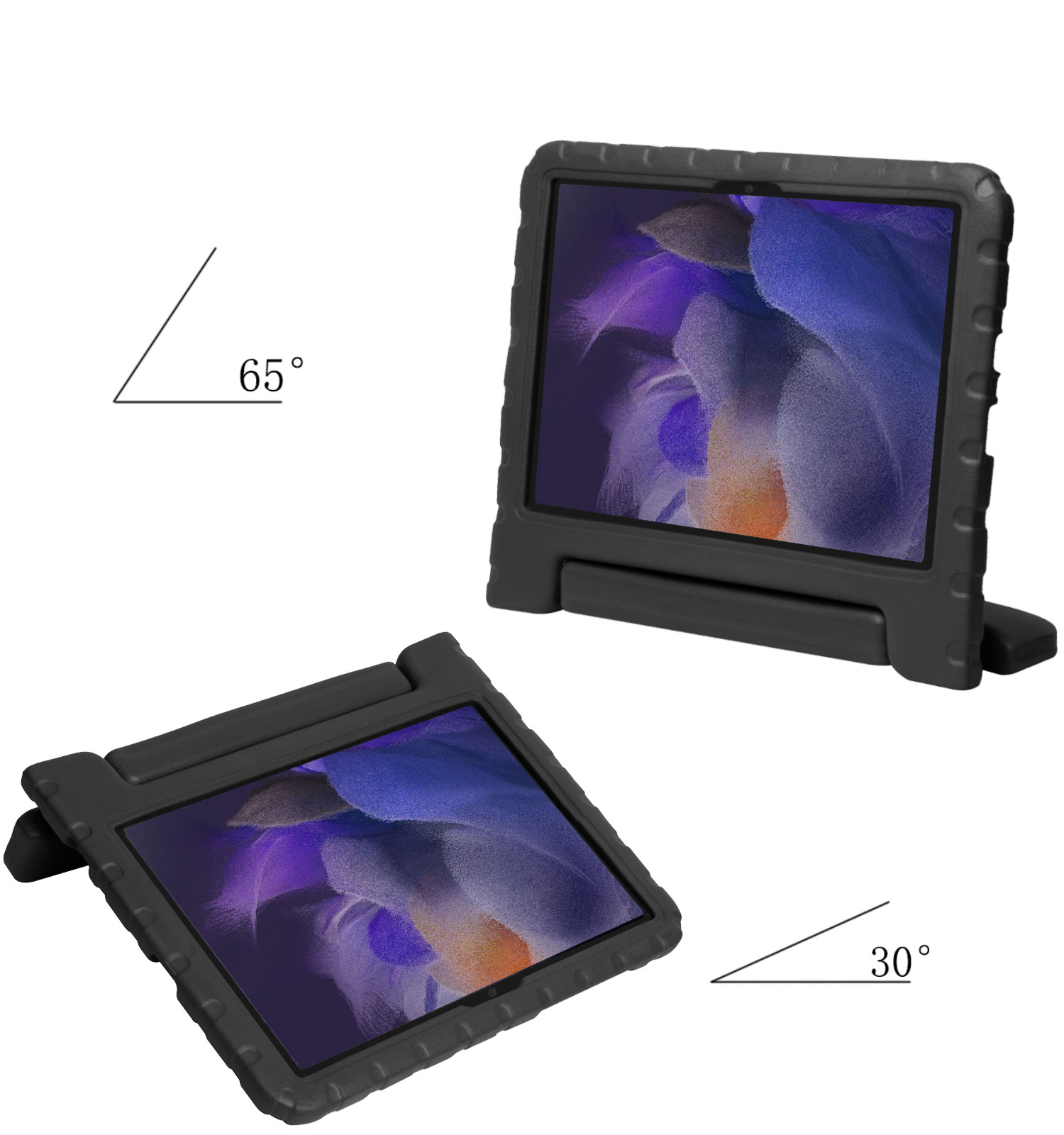 Samsung Galaxy Tab A8 Kinder Hoes Kids Case Met 2 Stuks Samsung Tab A8 Screenprotector Glas - Zwart