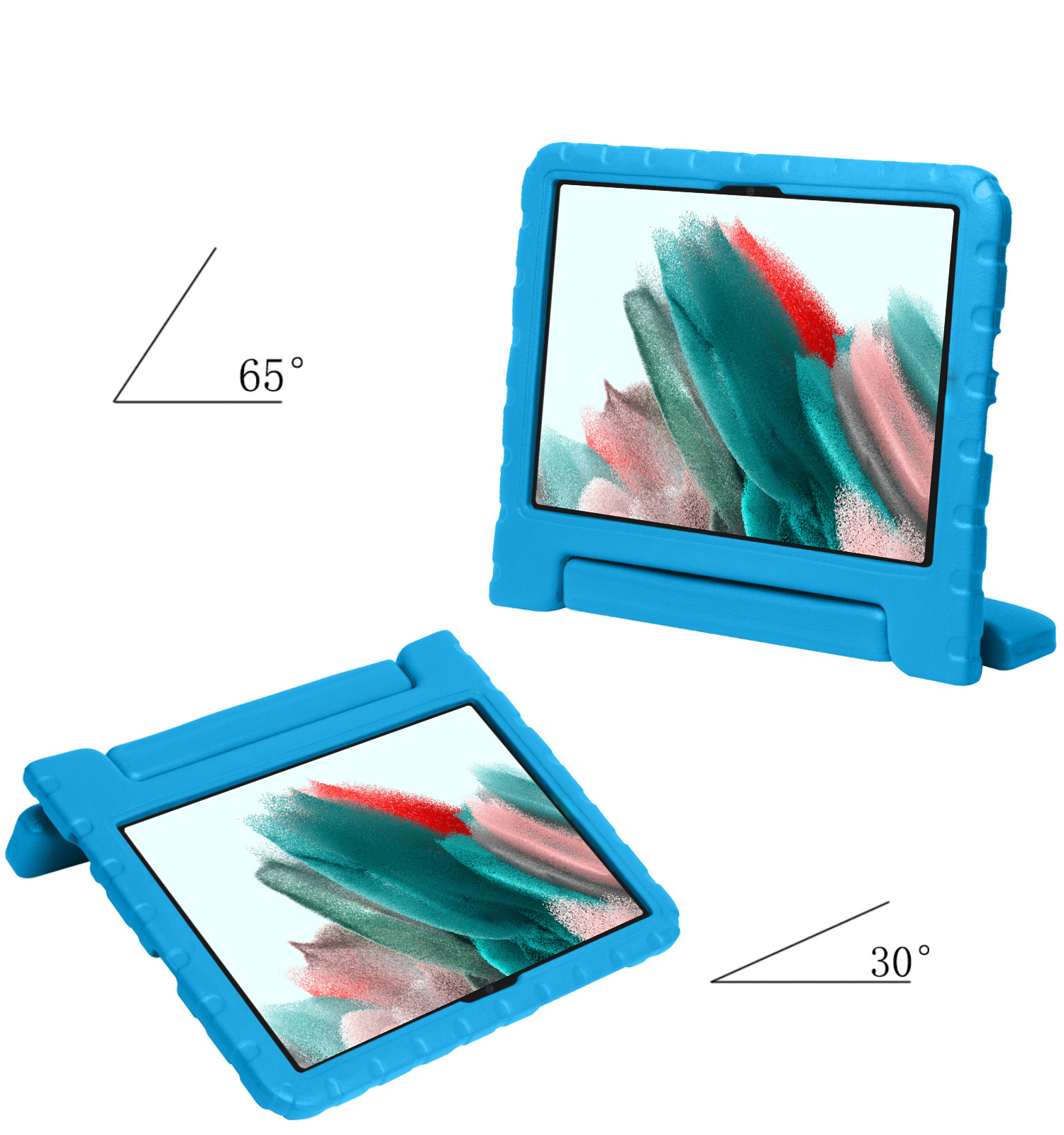 Nomfy Hoes Geschikt voor Samsung Galaxy Tab A8 Hoes Bumper Kindvriendelijk Kids Case Kinderhoes Met Screenprotector - Hoesje Geschikt voor Samsung Tab A8 Hoesje Shockproof Cover Hoes - Blauw