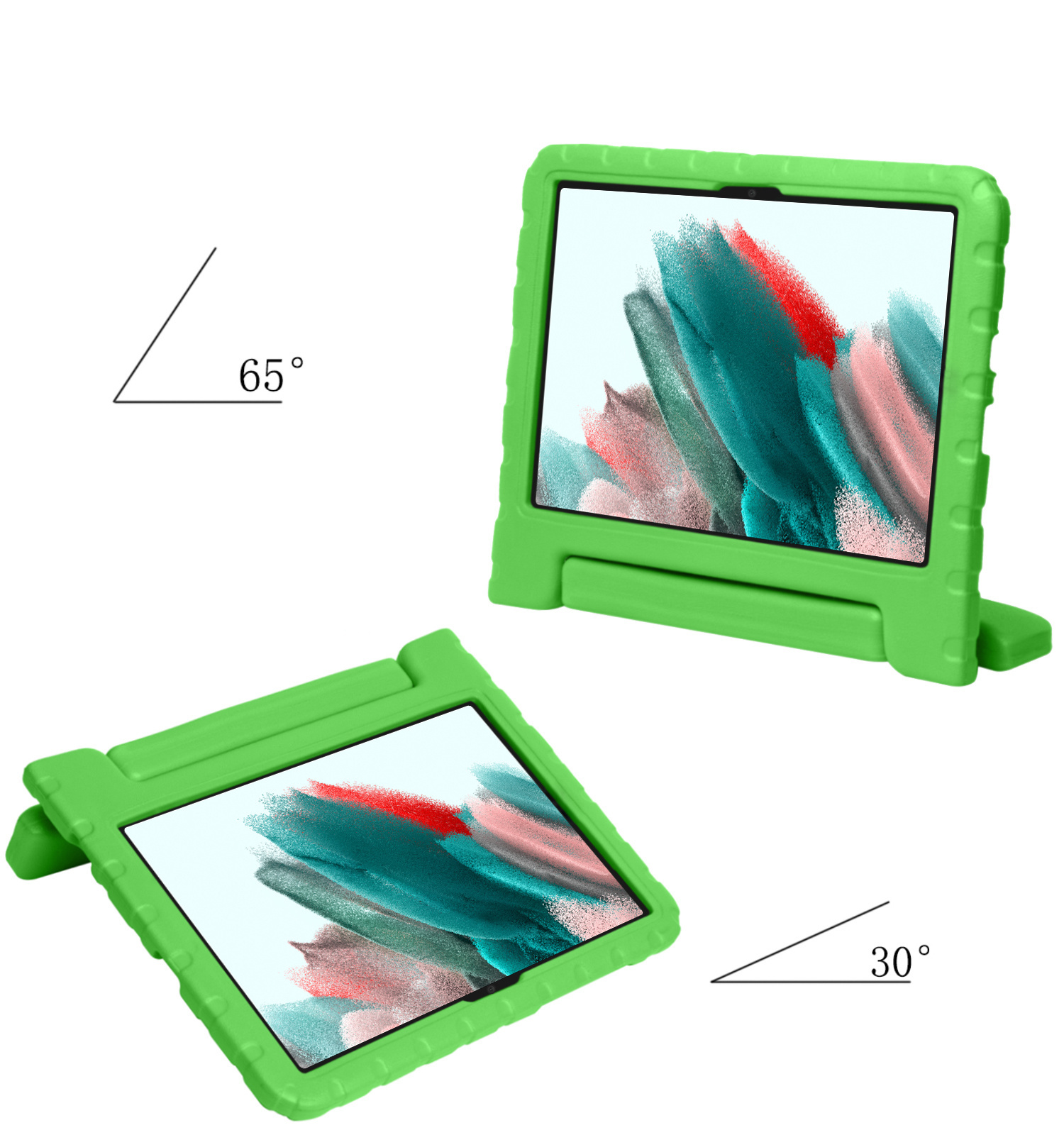 Nomfy Hoes Geschikt voor Samsung Galaxy Tab A8 Hoes Bumper Kindvriendelijk Kids Case Kinderhoes Met 2x Screenprotector - Hoesje Geschikt voor Samsung Tab A8 Hoesje Shockproof Cover Hoes - Groen