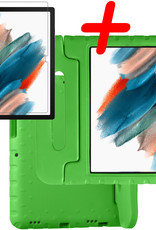 BASEY. Hoesje Geschikt voor Samsung Galaxy Tab A8 Hoesje Kinder Hoes Shockproof Kinderhoes Met Screenprotector - Kindvriendelijk Hoesje Geschikt voor Samsung Tab A8 Hoes Kids Case - Groen