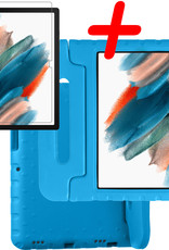 BASEY. Hoesje Geschikt voor Samsung Galaxy Tab A8 Hoesje Kinder Hoes Shockproof Kinderhoes Met Screenprotector - Kindvriendelijk Hoesje Geschikt voor Samsung Tab A8 Hoes Kids Case - Blauw