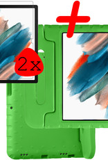 BASEY. Hoesje Geschikt voor Samsung Galaxy Tab A8 Hoesje Kinder Hoes Shockproof Kinderhoes Met 2x Screenprotector - Kindvriendelijk Hoesje Geschikt voor Samsung Tab A8 Hoes Kids Case - Groen