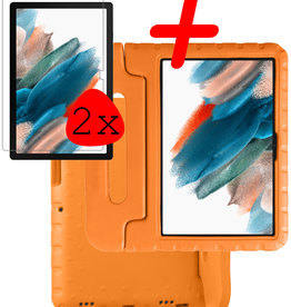 BASEY. Samsung Galaxy Tab A8 2021 Kinderhoes Met 2x Screenprotector - Oranje