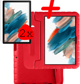 BASEY. BASEY. Samsung Galaxy Tab A8 2021 Kinderhoes Met 2x Screenprotector - Rood