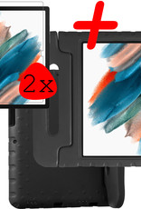 BASEY. Hoesje Geschikt voor Samsung Galaxy Tab A8 Hoesje Kinder Hoes Shockproof Kinderhoes Met 2x Screenprotector - Kindvriendelijk Hoesje Geschikt voor Samsung Tab A8 Hoes Kids Case - Zwart