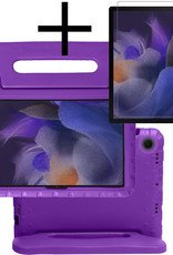 NoXx Hoesje Geschikt voor Samsung Galaxy Tab A8 Hoesje Kinderhoes Shockproof Hoes Kids Case Met Screenprotector - Paars