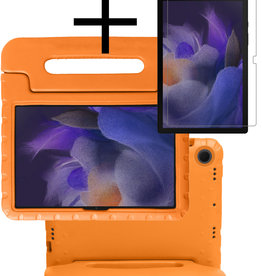 NoXx NoXx Samsung Galaxy Tab A8 2021 Kinderhoes Met Screenprotector - Oranje