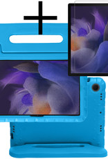 NoXx Hoesje Geschikt voor Samsung Galaxy Tab A8 Hoesje Kinderhoes Shockproof Hoes Kids Case Met Screenprotector - Blauw