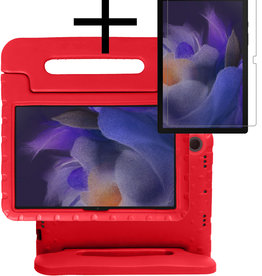 NoXx Samsung Galaxy Tab A8 2021 Kinderhoes Met Screenprotector - Rood