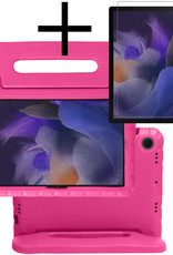 NoXx Hoesje Geschikt voor Samsung Galaxy Tab A8 Hoesje Kinderhoes Shockproof Hoes Kids Case Met Screenprotector - Roze