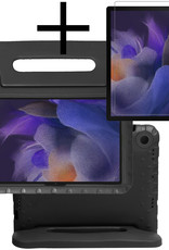 NoXx Hoesje Geschikt voor Samsung Galaxy Tab A8 Hoesje Kinderhoes Shockproof Hoes Kids Case Met Screenprotector - Zwart