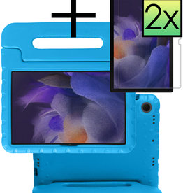 NoXx Samsung Galaxy Tab A8 2021 Kinderhoes Met 2x Screenprotector - Blauw