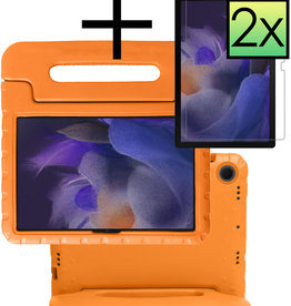 NoXx Samsung Galaxy Tab A8 2021 Kinderhoes Met 2x Screenprotector - Oranje