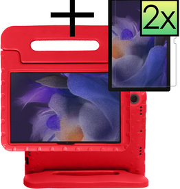 NoXx Samsung Galaxy Tab A8 2021 Kinderhoes Met 2x Screenprotector - Rood