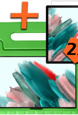 Nomfy Hoes Geschikt voor Samsung Galaxy Tab A8 Hoes Bumper Kindvriendelijk Kids Case Kinderhoes Met 2x Screenprotector - Hoesje Geschikt voor Samsung Tab A8 Hoesje Shockproof Cover Hoes - Groen