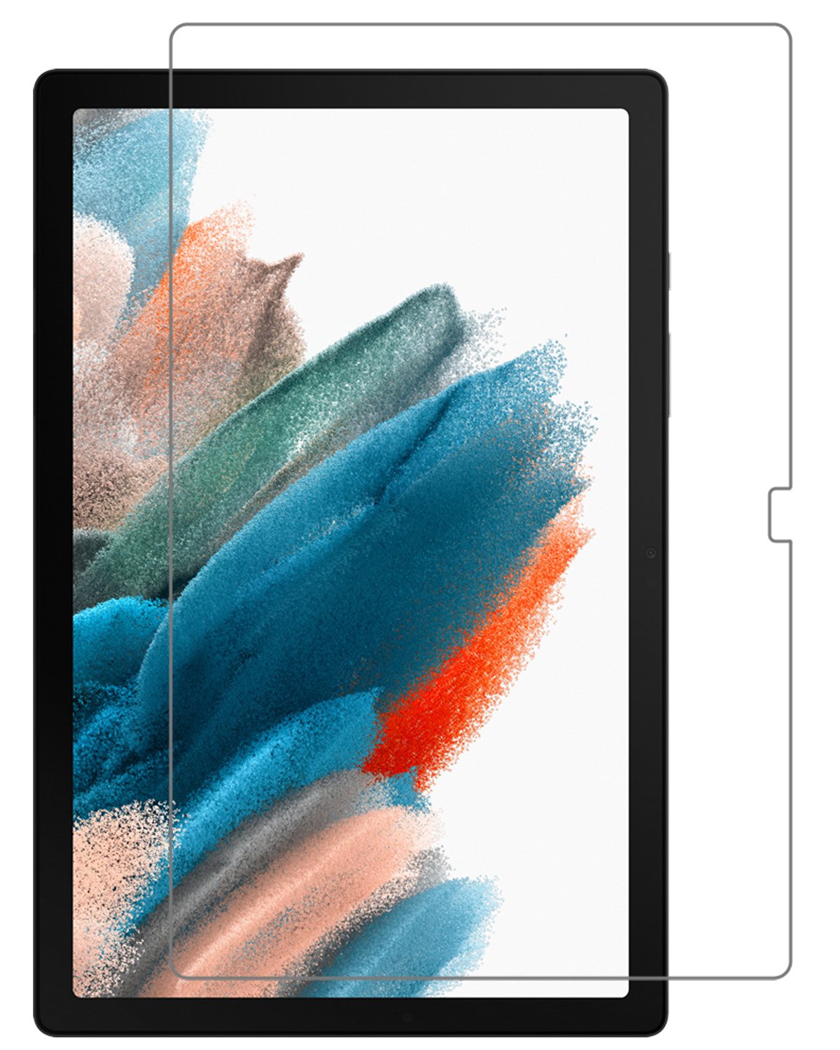 Samsung Galaxy Tab A8 Hoes Kids Case Oranje Met 2x Screenprotector Beschermglas - Samsung Tab A8 Kinderhoes Cover Oranje