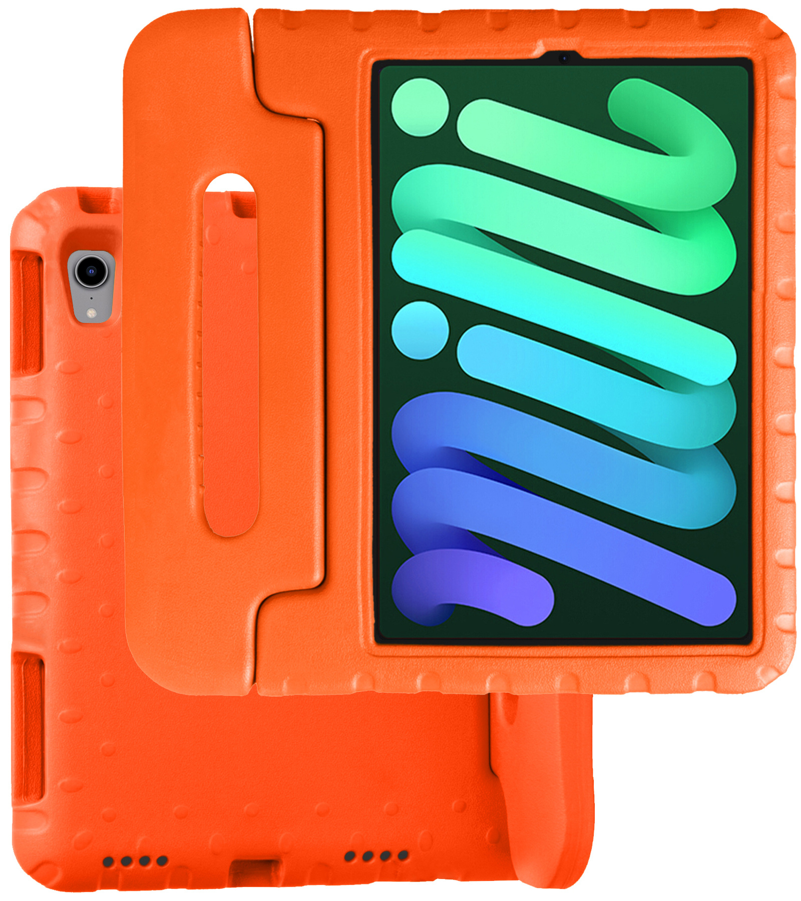 BASEY. Hoesje Geschikt voor iPad Mini 6 Hoesje Kinder Hoes Shockproof Kinderhoes - Kindvriendelijk Hoesje Geschikt voor iPad Mini 6 Hoes Kids Case - Oranje
