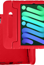 BASEY. Hoesje Geschikt voor iPad Mini 6 Hoesje Kinder Hoes Shockproof Kinderhoes - Kindvriendelijk Hoesje Geschikt voor iPad Mini 6 Hoes Kids Case - Rood
