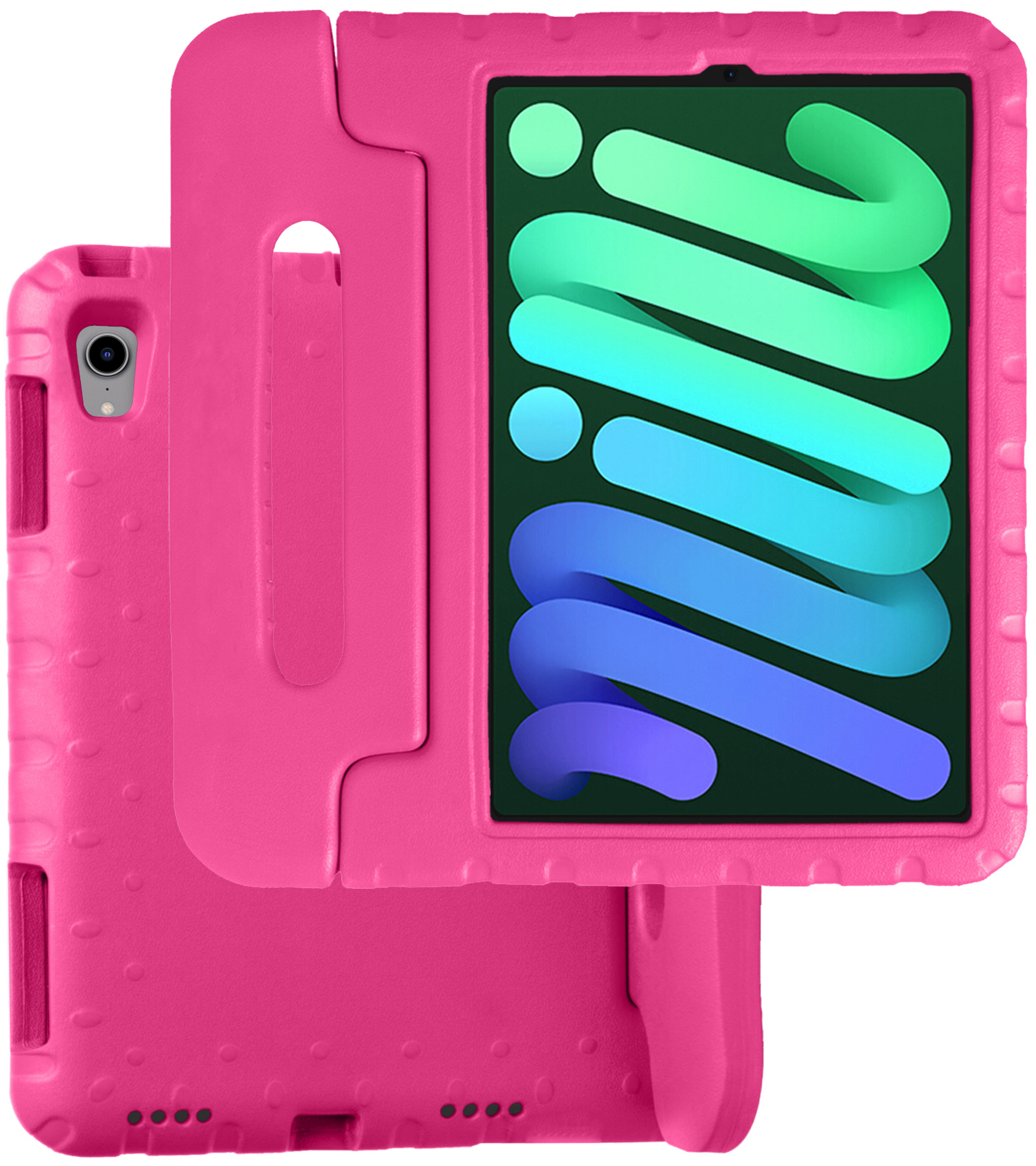 BASEY. Hoesje Geschikt voor iPad Mini 6 Hoesje Kinder Hoes Shockproof Kinderhoes - Kindvriendelijk Hoesje Geschikt voor iPad Mini 6 Hoes Kids Case - Roze