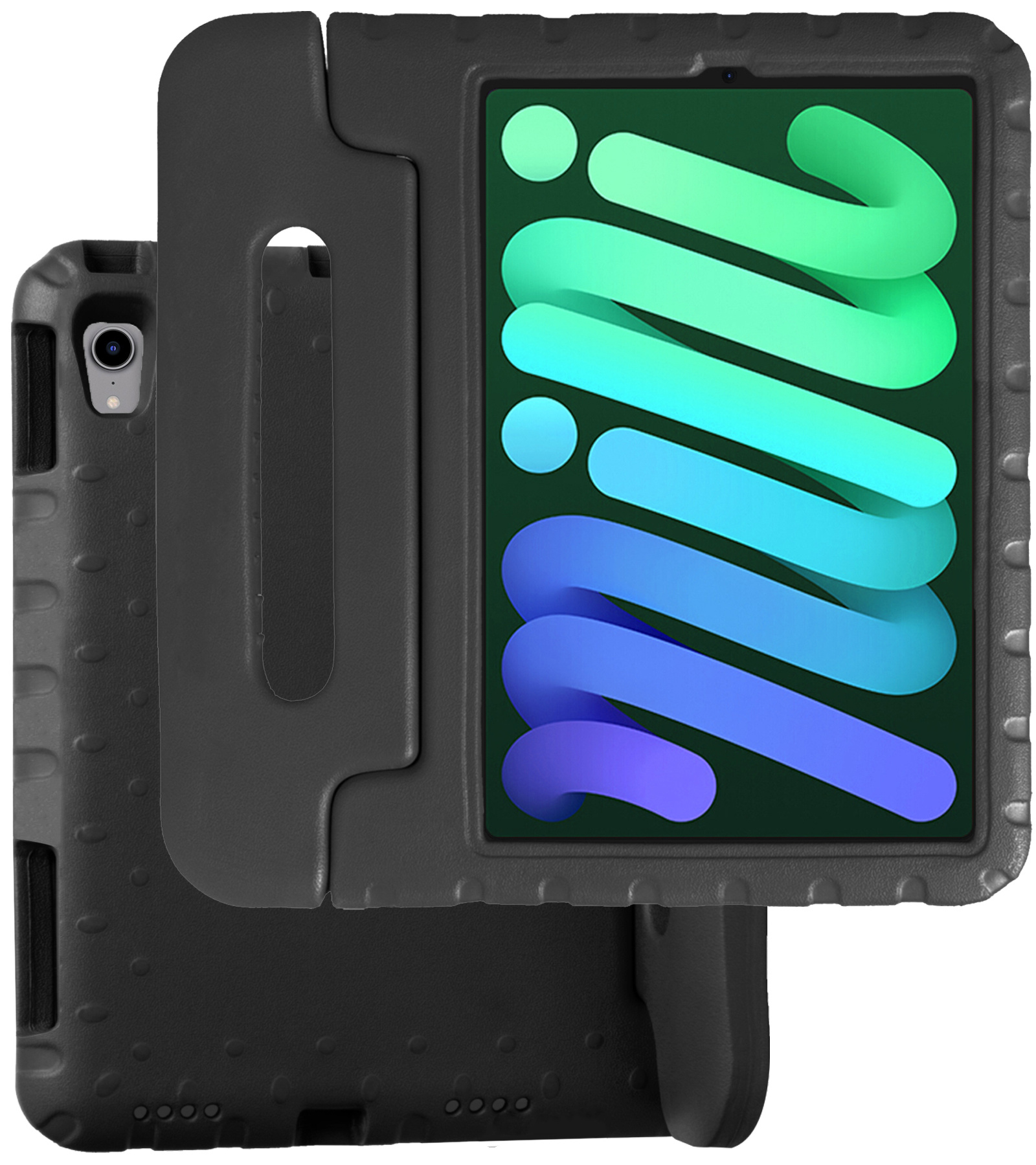 BASEY. Hoesje Geschikt voor iPad Mini 6 Hoesje Kinder Hoes Shockproof Kinderhoes - Kindvriendelijk Hoesje Geschikt voor iPad Mini 6 Hoes Kids Case - Zwart