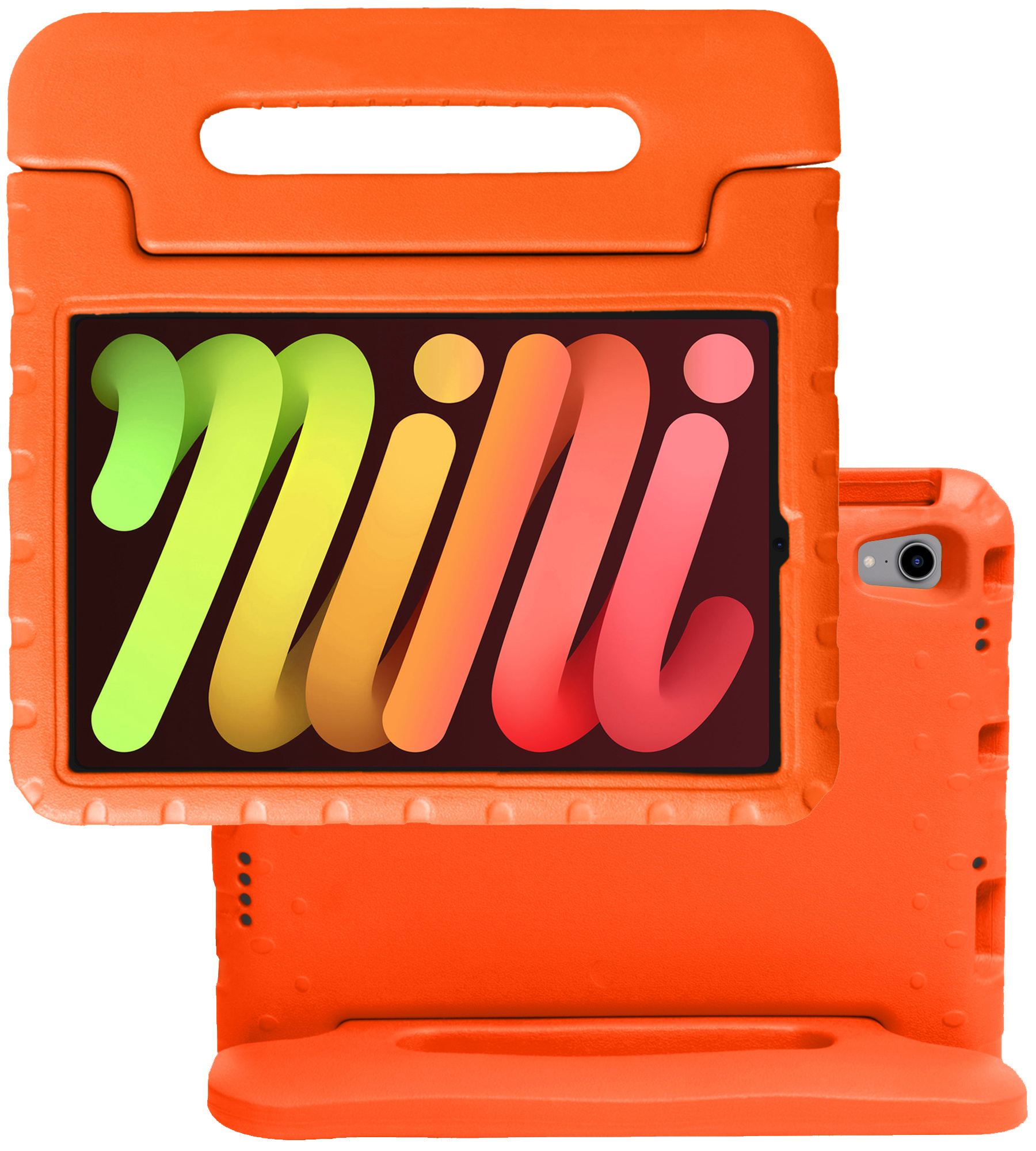 NoXx Hoesje Geschikt voor iPad Mini 6 Hoesje Kinderhoes Shockproof Hoes Kids Case - Oranje